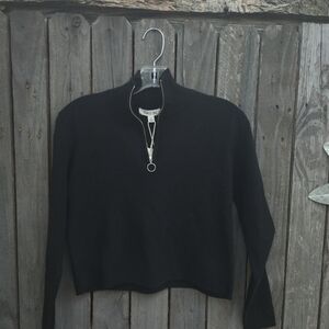 Cali Be Black Half-Zip Sweater